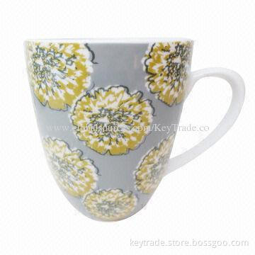 Fine Porcelain A92-W Mug with Decal, Safe to Use, FDA, LFGB Marks